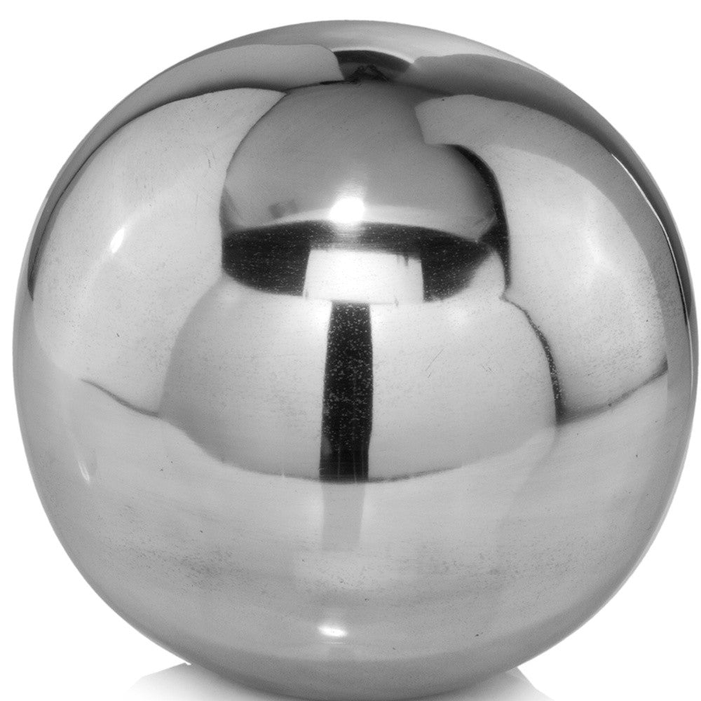 3" Silver Metal Decorative Orb