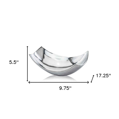 17" Silver Aluminum Scoop Centerpiece Bowl