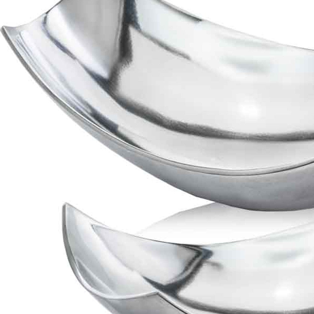 17" Silver Aluminum Scoop Centerpiece Bowl