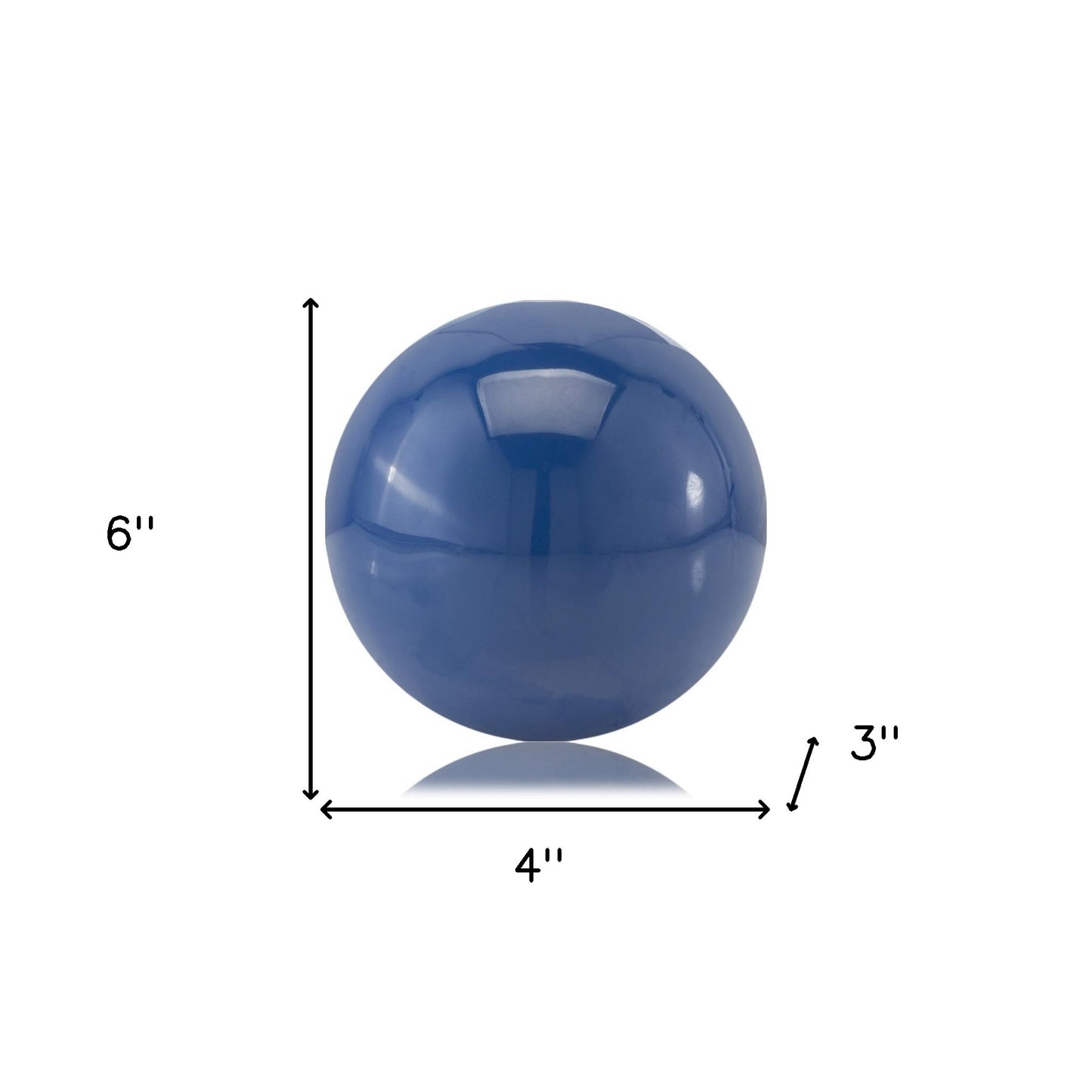 3" Blue Aluminum Decorative Orb Tabletop Sculpture