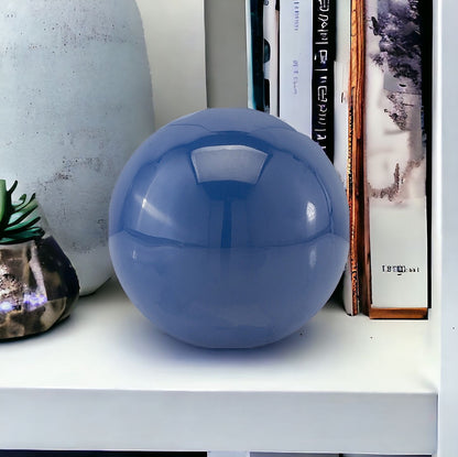 3" Blue Aluminum Decorative Orb Tabletop Sculpture