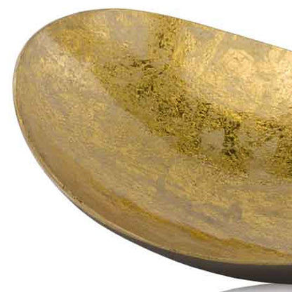 11" Gold and Bronze Aluminum Oval Centerpiece Bowl