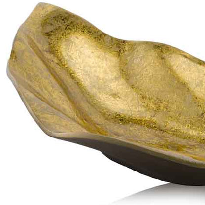 18" Gold Modern Wavy Aluminum Centerpiece Bowl