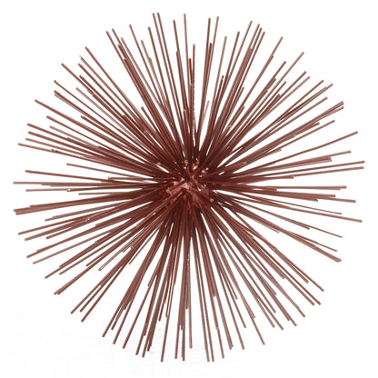 8" Red Spiked Iron Decorative Orb Tabletop Sculpture