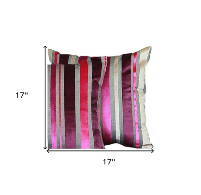 Set Of 2 Purple Varigated Stripe Decorative Pillow Covers