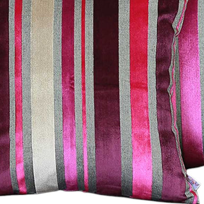 Set Of 2 Purple Varigated Stripe Decorative Pillow Covers