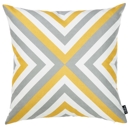 18" Gray and White Throw Pillow Cover