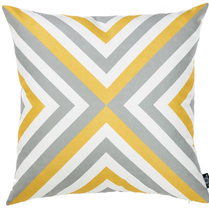 18" Gray and White Throw Pillow Cover