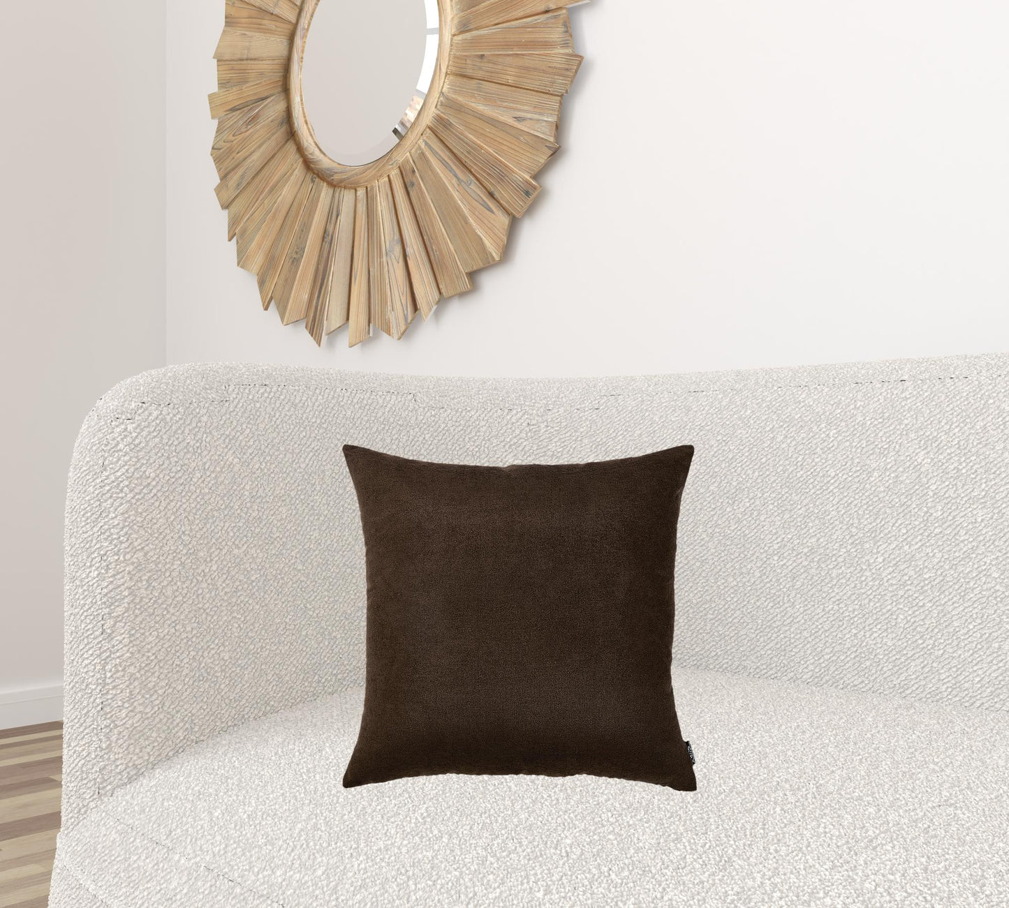 Set Of Two 18 X 18 Brown Solid Color Zippered Polyester Throw Pillow Cover