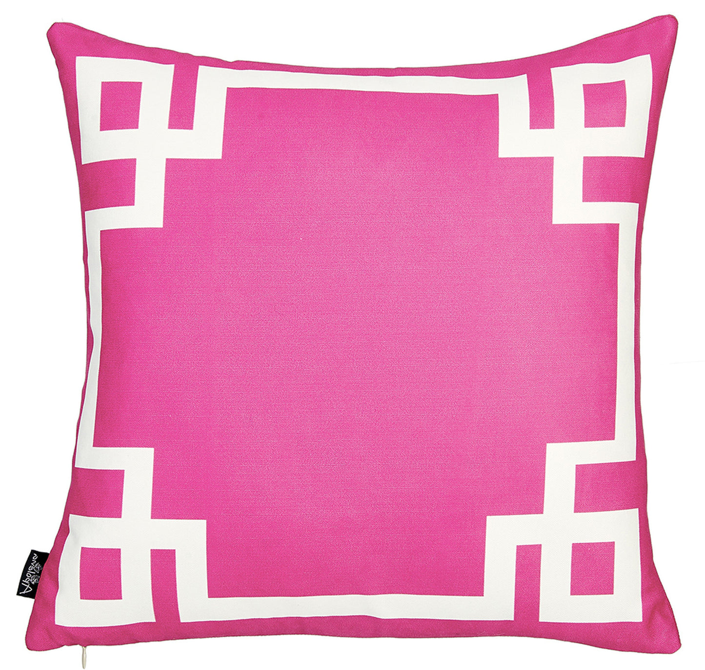 18" Pink and White Throw Pillow Cover