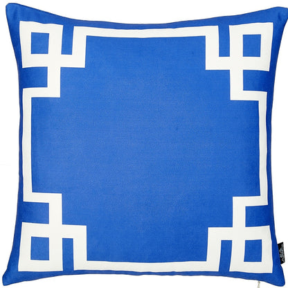 18" Blue and White Throw Pillow Cover