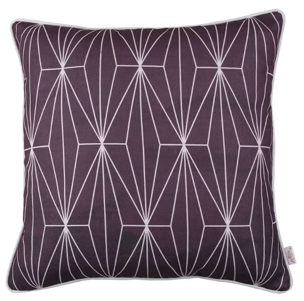 18" Purple and White Throw Pillow Cover