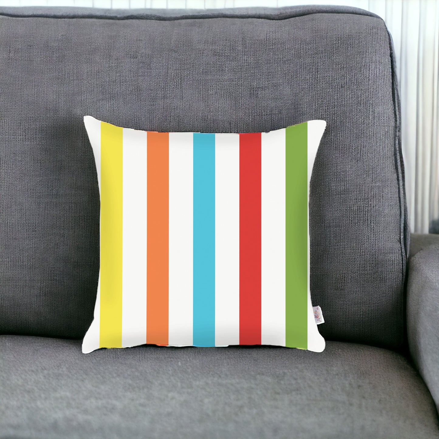 18" Blue and White Striped Throw Pillow Cover