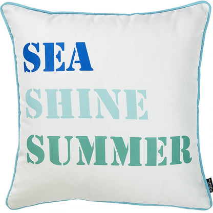 18" Blue and White Throw Pillow Cover