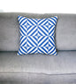 18" Blue and White Throw Pillow Cover