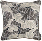 17" Taupe and White Throw Pillow Cover