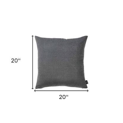 Set Of 2 Gray Brushed Twill Decorative Throw Pillow Covers