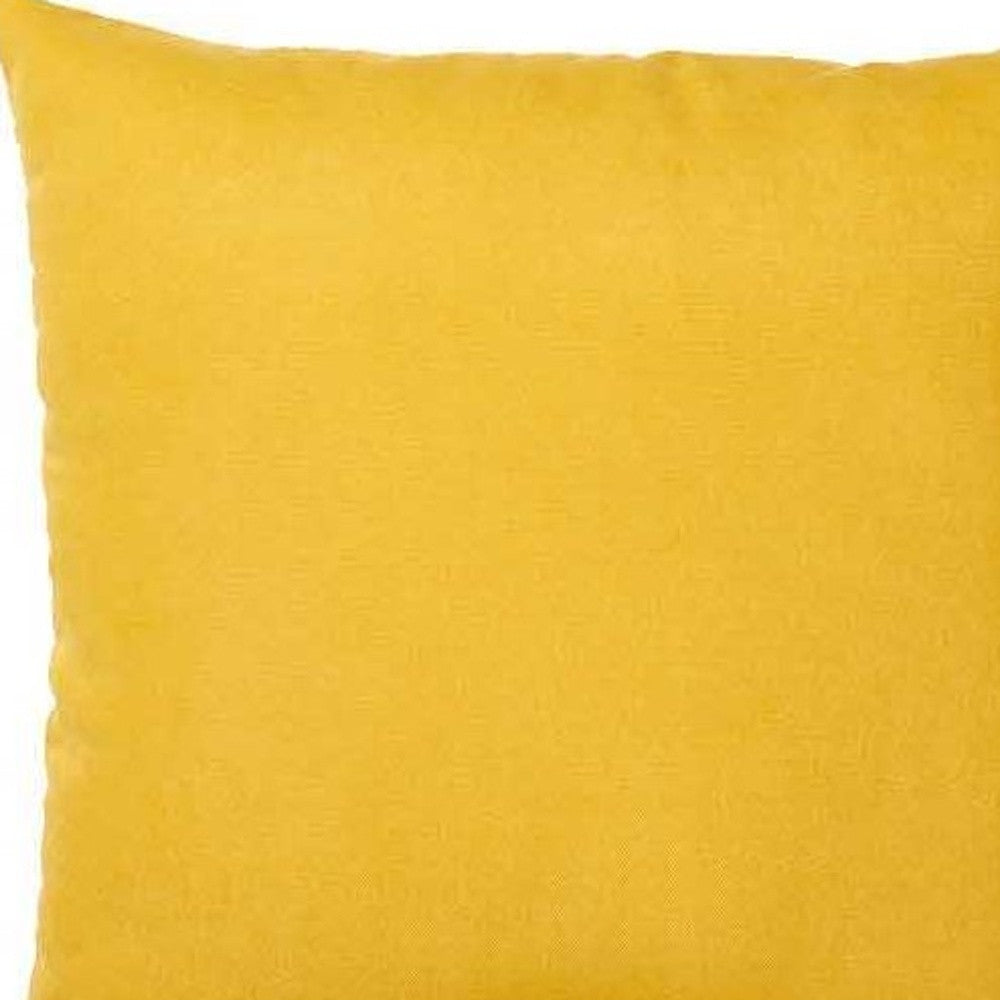 Set Of 2 Yellow Brushed Twill Decorative Throw Pillow Covers