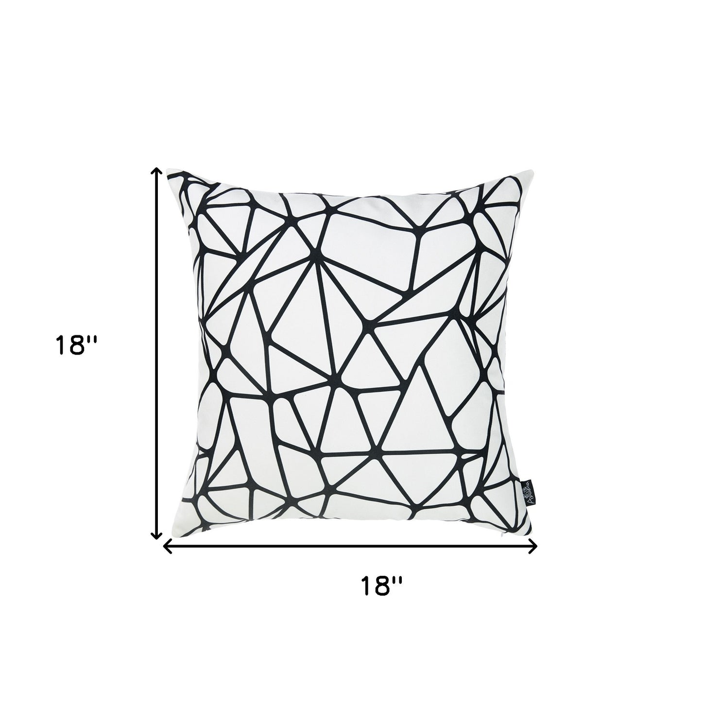 18" X 18" Black and White Polyester Pillow Cover