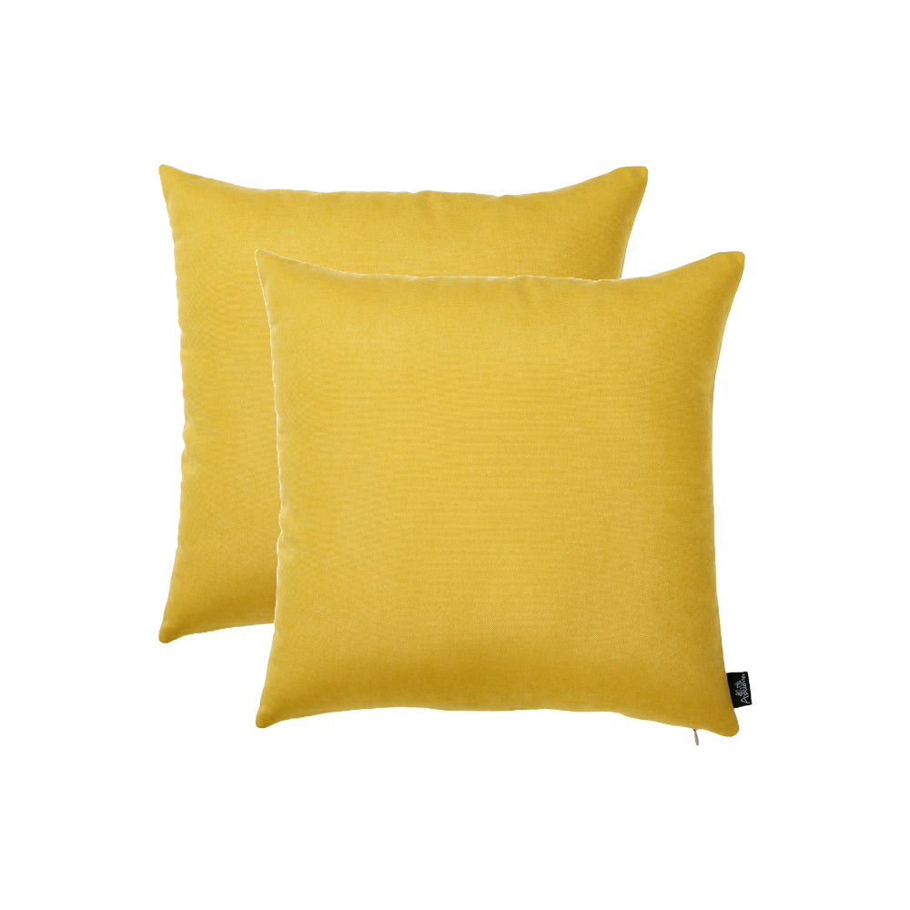 Set of Two Yellow Throw Pillow Cover