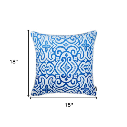 18"X 18" Blue Sky Scroll Decorative Throw Pillow Cover Printed