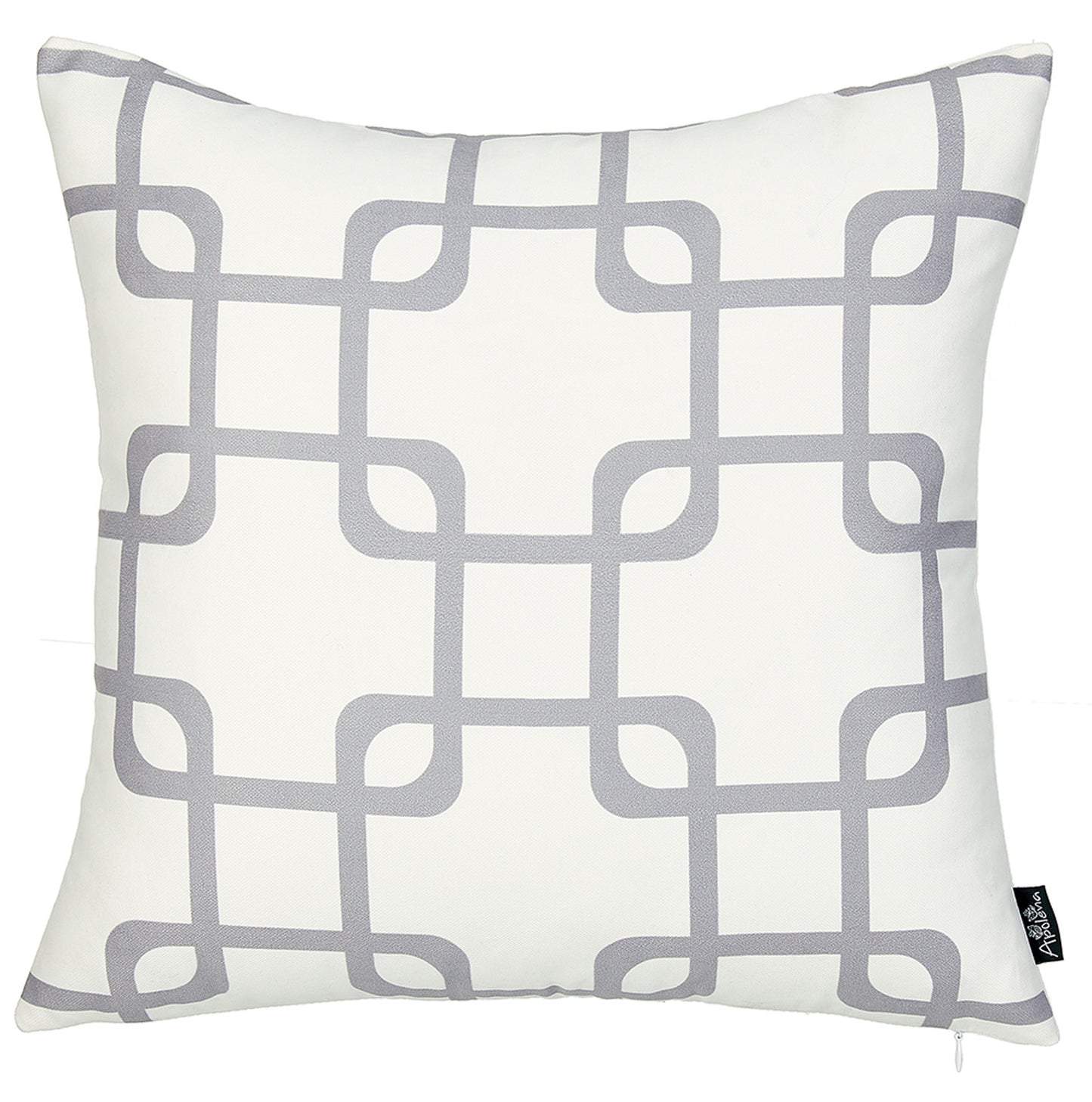 18" Gray and White Throw Pillow Cover