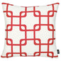 18" Red and White Throw Pillow Cover