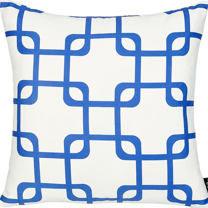 18" Blue and White Throw Pillow Cover