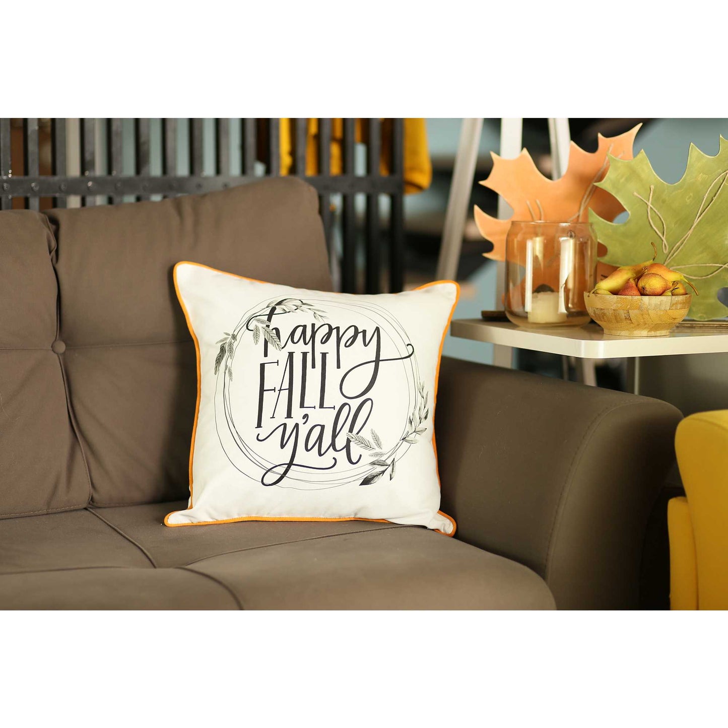 18"X18" Thanksgiving Quote Printed Decorative Throw Pillow Cover