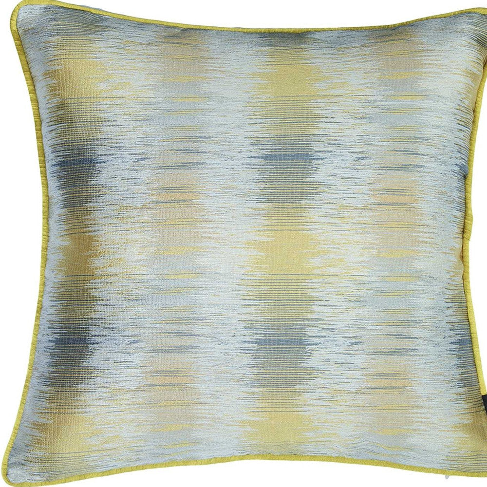 Yellow And Gray Blurred Lines Decorative Throw Pillow Cover