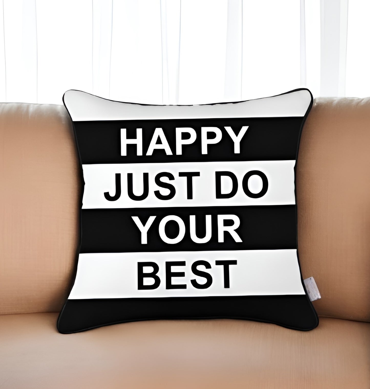 18" Black and White Throw Pillow Cover