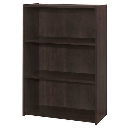 36" Brown Wood Adjustable Bookcase