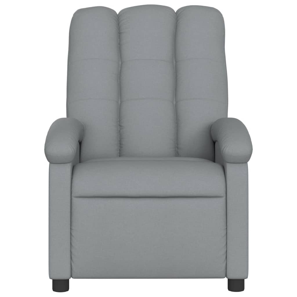 Massage Recliner Chair Light Gray Fabric