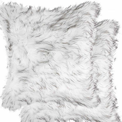 18" X 18" X 5" Gradient Gray Faux Fur  2Pack Pillow