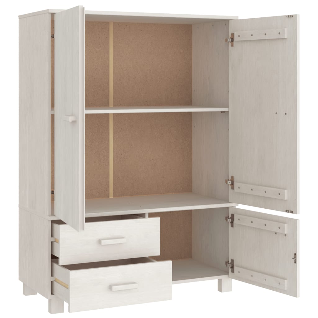 Wardrobe HAMAR White 39"x17.7"x53.9" Solid Wood Pine