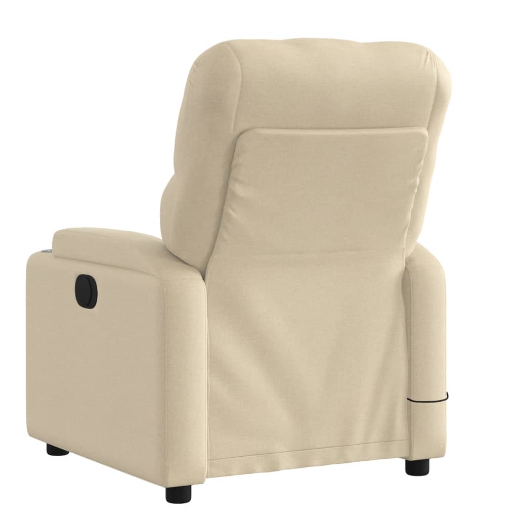 Massage Recliner Chair Cream Fabric