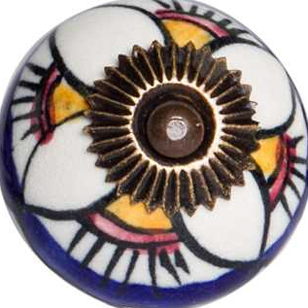 1.5" X 1.5" X 1.5" Ceramic Metal Multicolor 12 Pack Knob