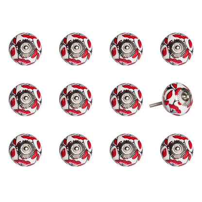 1.5" X 1.5" X 1.5" Ceramic Metal Multicolor 12 Pack Knob