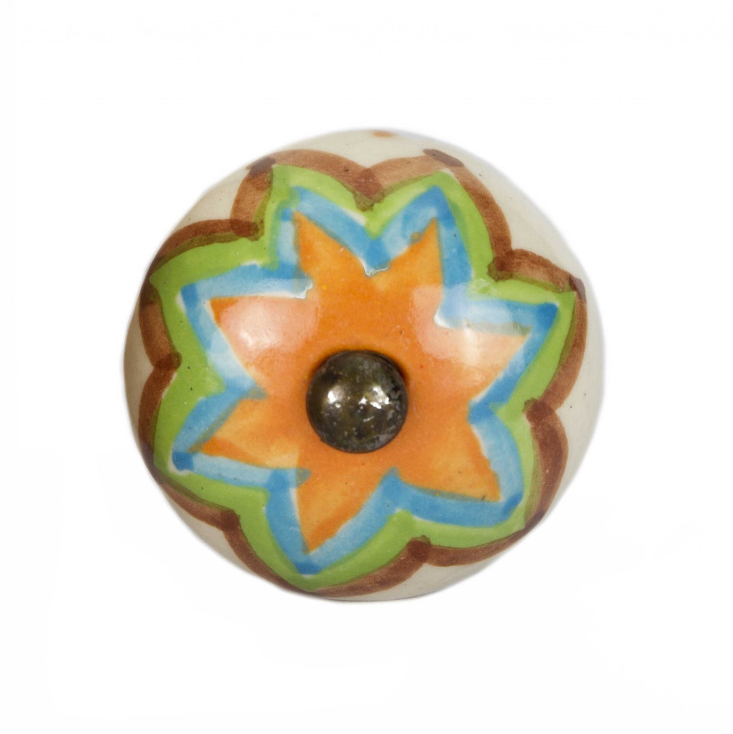 1.5" X 1.5" X 1.5" Ceramic Metal Multicolor 12 Pack Knob