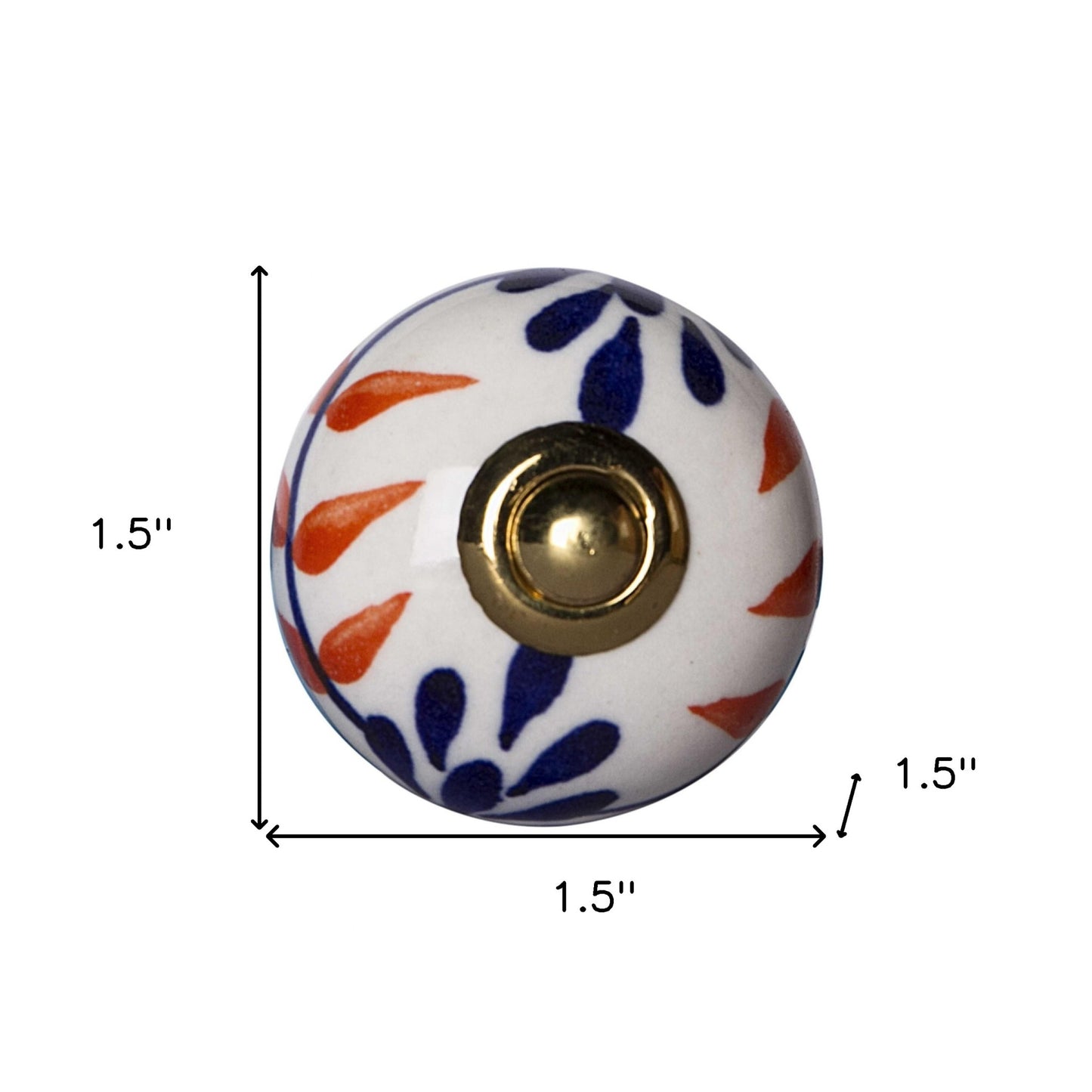 1.5" X 1.5" X 1.5" Ceramic Metal Multicolor 12 Pack Knob