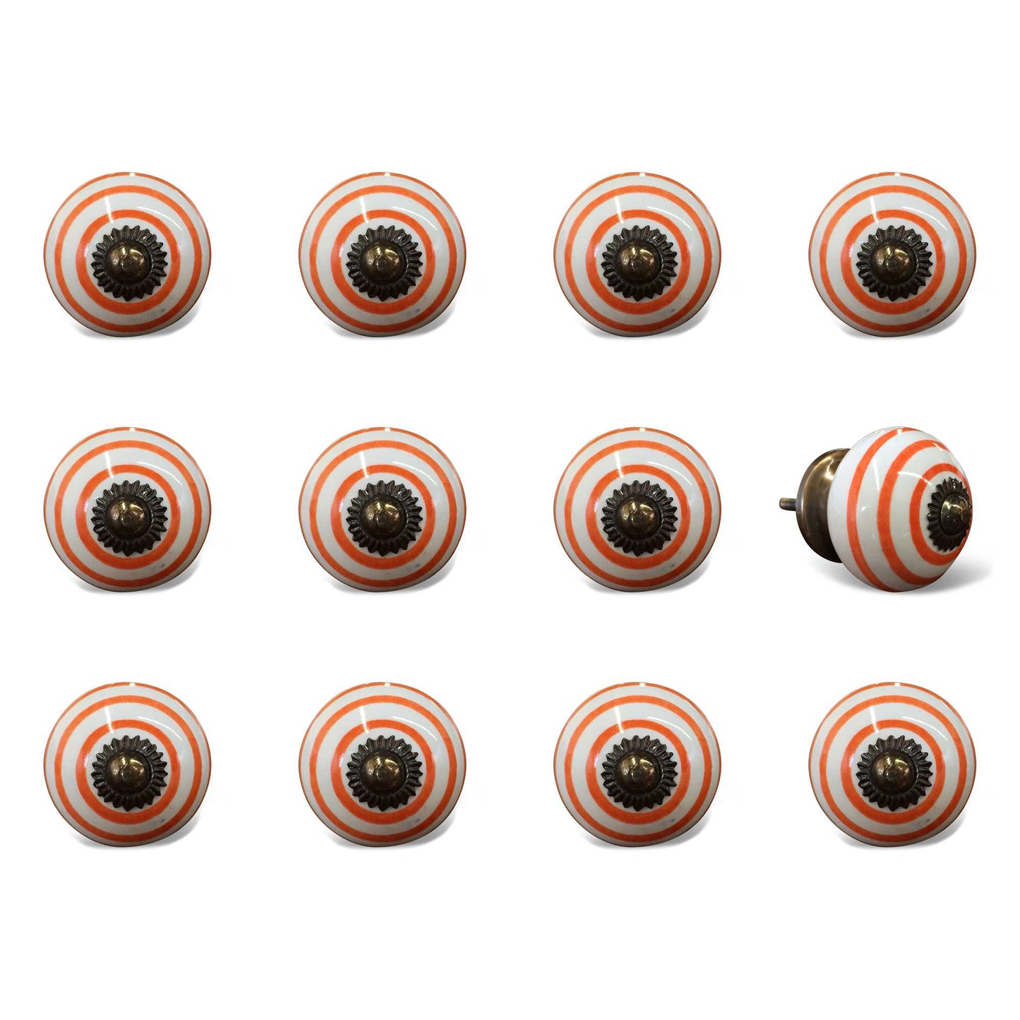 1.5" X 1.5" X 1.5" Ceramic Metal Multicolor 12 Pack Knob