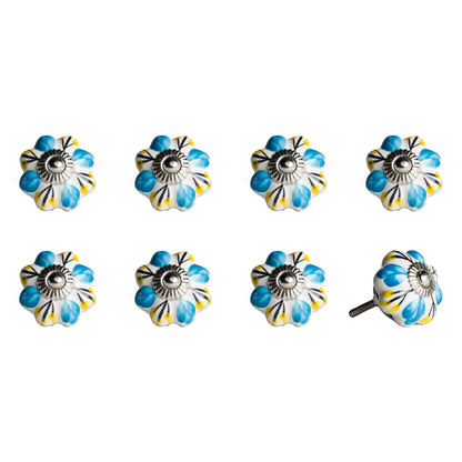 1.5" X 1.5" X 1.5" Ceramic Metal Multicolor 8 Pack Knob