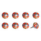 1.5" X 1.5" X 1.5" Ceramic Metal Multicolor 8 Pack Knob