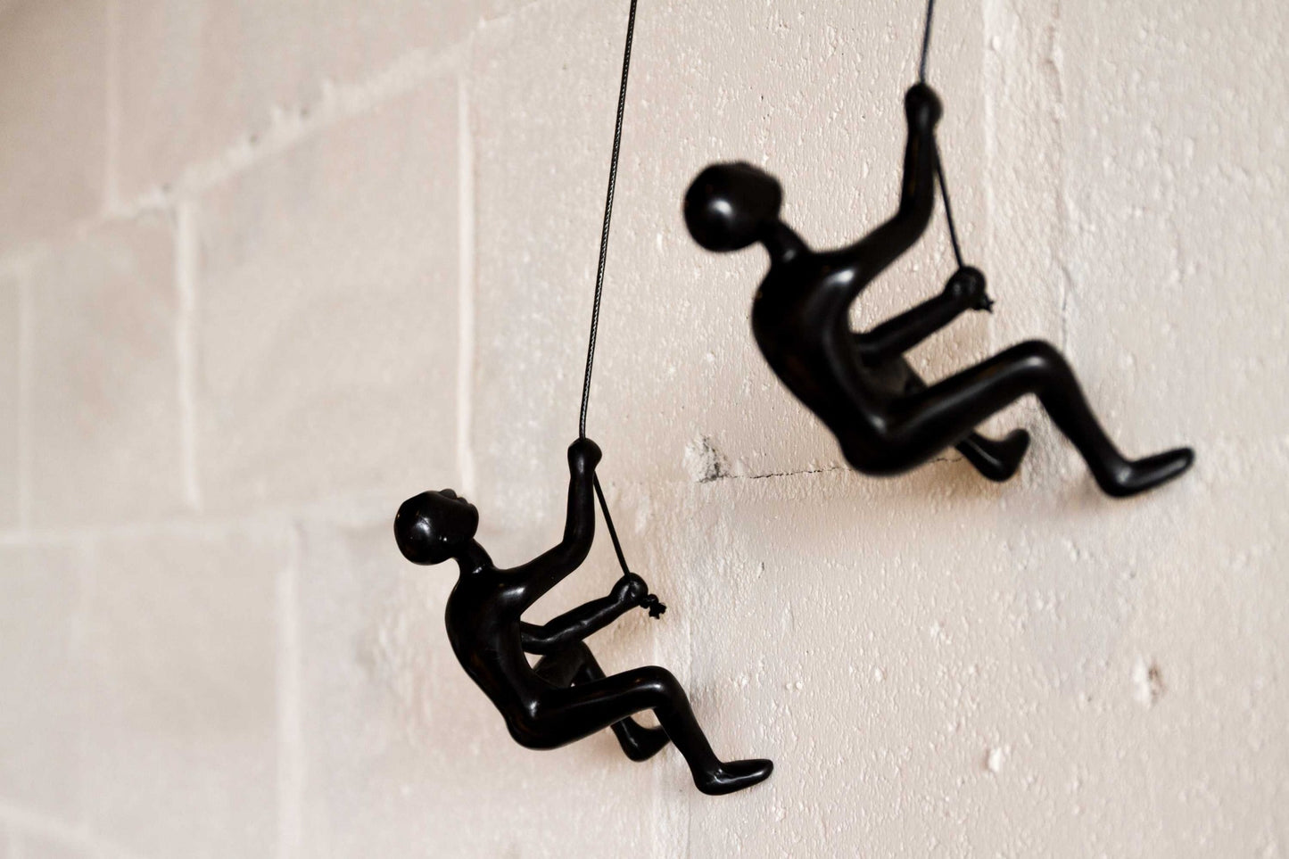 Set Of Two 6" Black Unique Climbing Men Wall Art