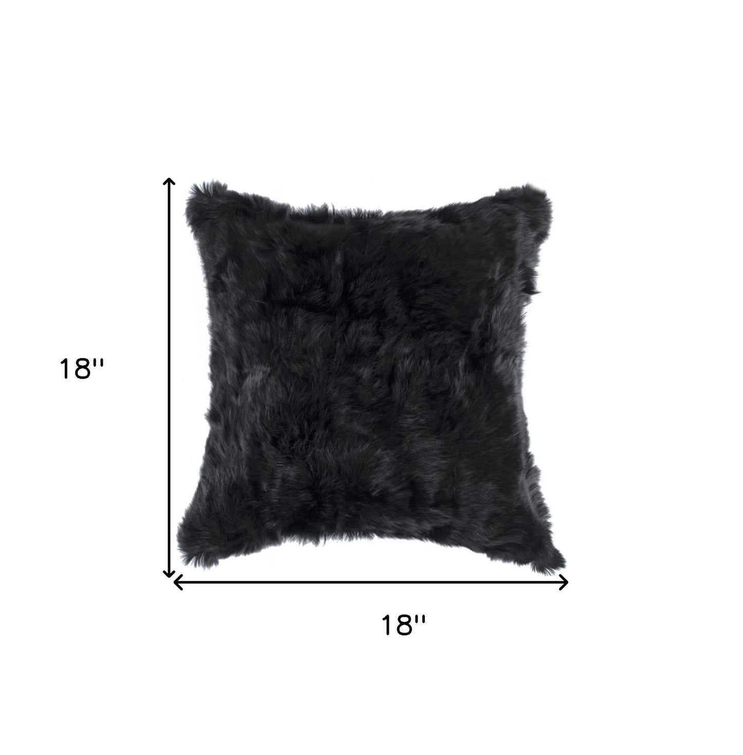 18" Black Wool Throw Pillow