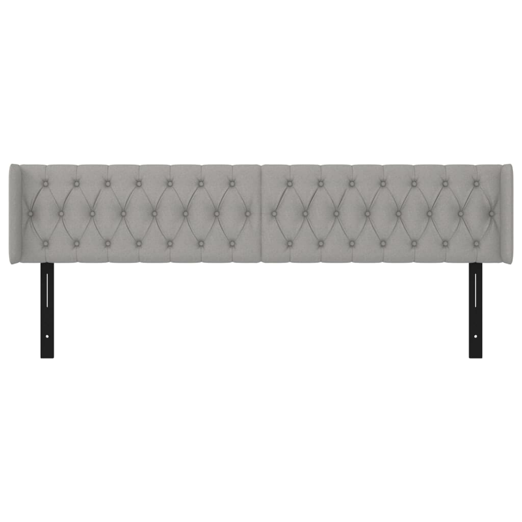 Headboard with Ears Light Gray 79.9"x6.3"x30.7"/34.6" Fabric