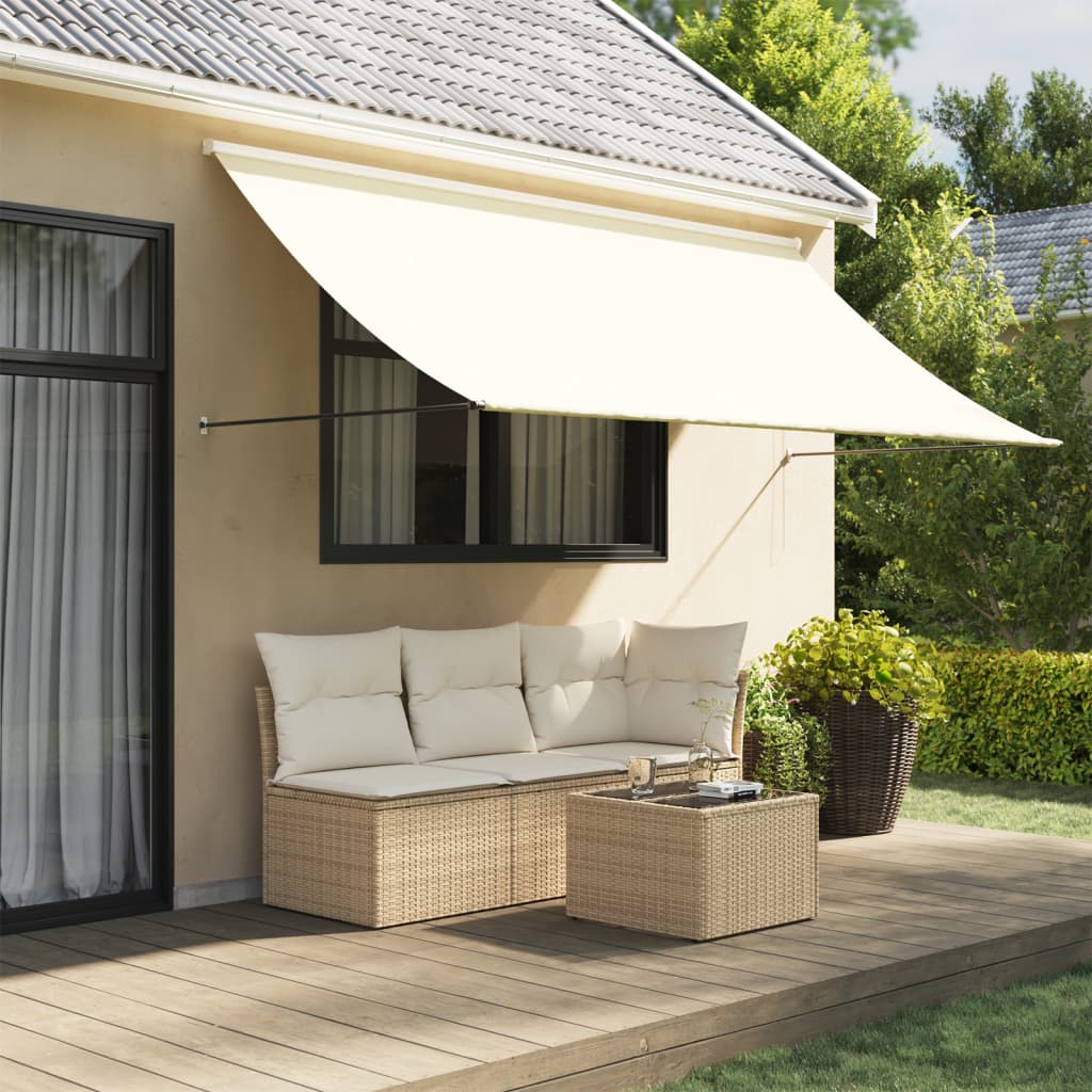 Retractable Awning Cream 118.1"x59.1" Fabric and Steel