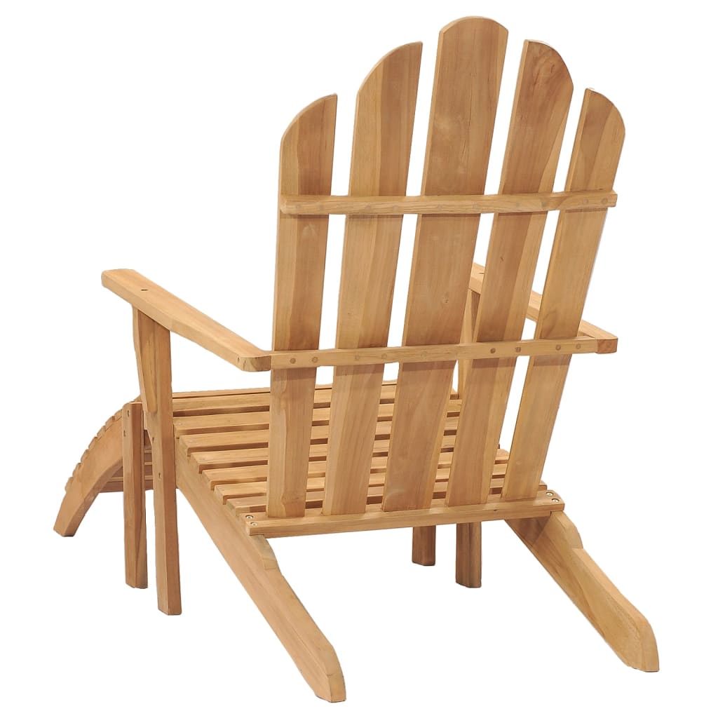 Adirondack Chair with Footrest Solid Teak Wood