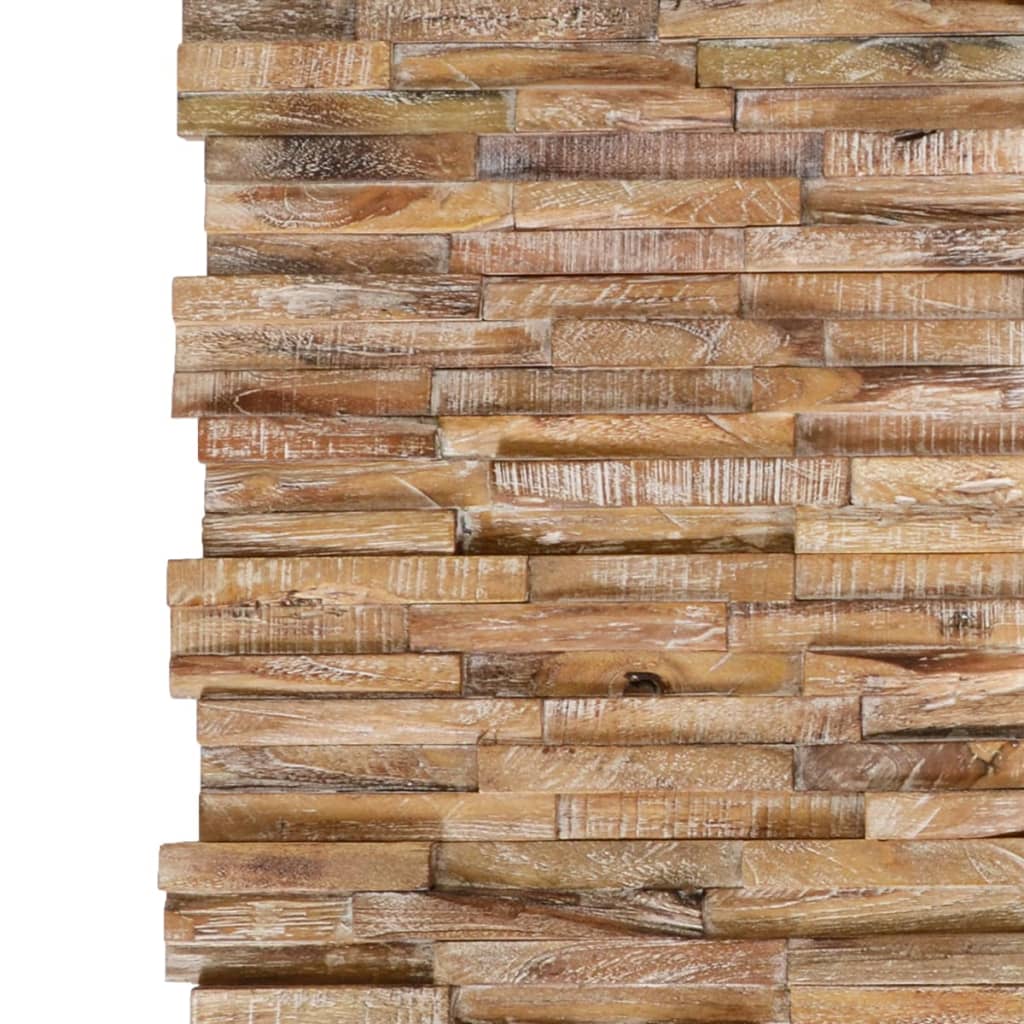 3D Wall Cladding Panels 10 pcs 10.9 ft² Solid Teak Wood