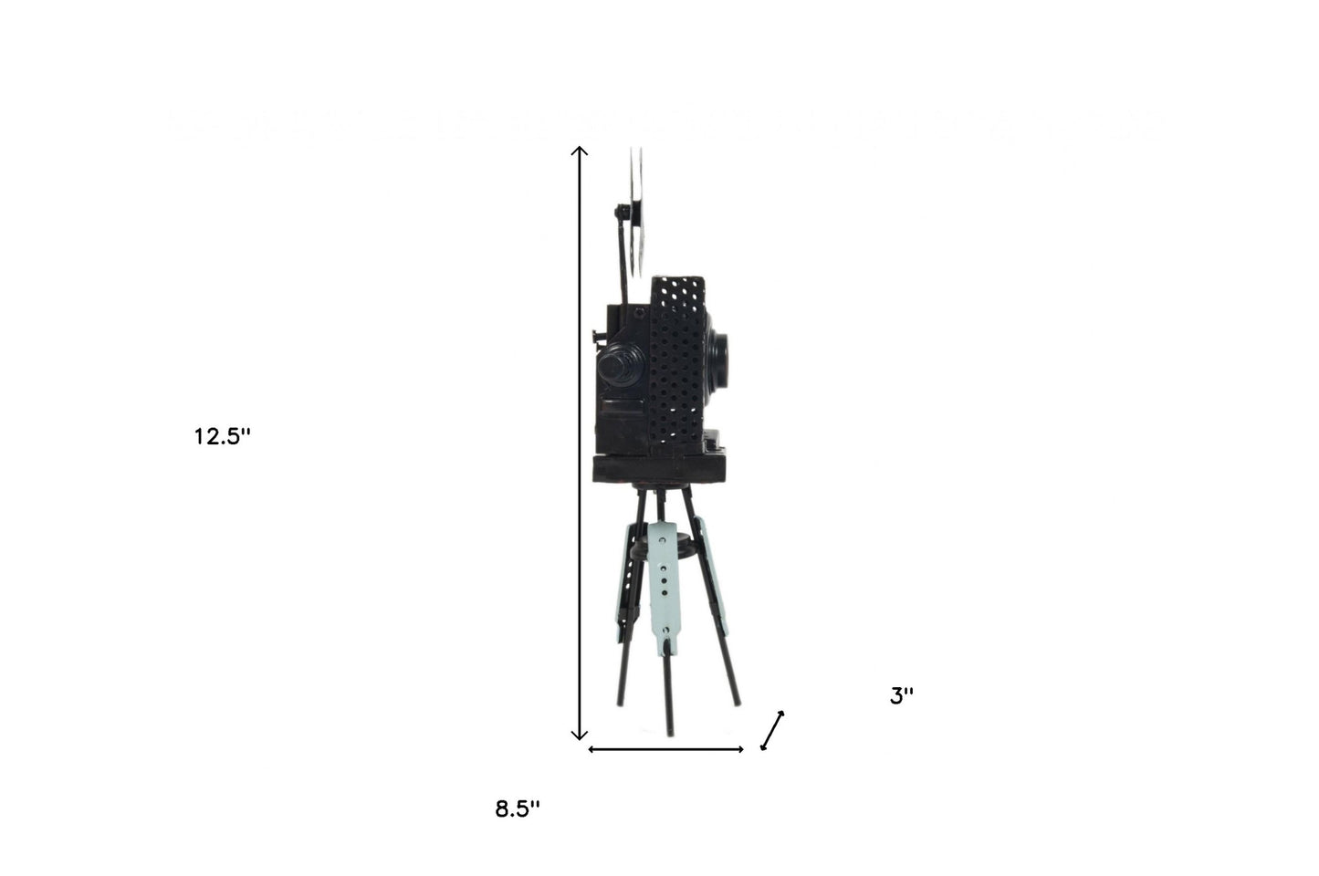 3" X 8.5" X 12.5" Metal Handmade Vintage Movie Projector